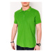 Ombre Pánské basic polo tričko Sheer světle zelené Zelená