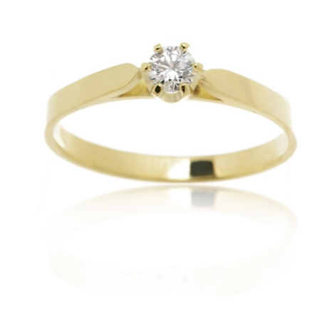 Zlatý zásnubní prsten s briliantem BP0094F + DÁREK ZDARMA