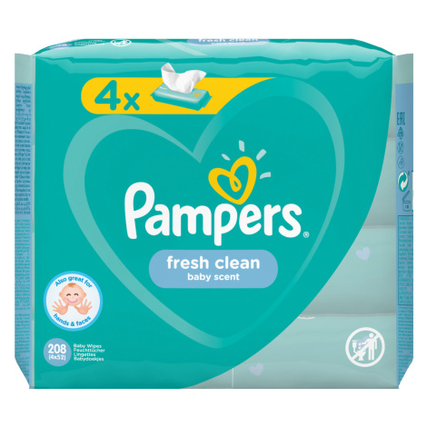 Pampers Fresh Clean vlhčené ubrousky 4x52 ks