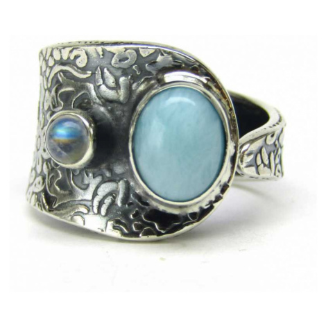 AutorskeSperky.com - Stříbrný prsten s larimarem - S5956