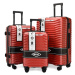 Rogal Červená sada extravagantních skořepinových kufrů "Shiny" - M (35l), L (65l), XL (100l)