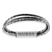 Guess Moderní náramek z pravé kůže Bond Street JUMB03033JWSTGR 23 cm - L