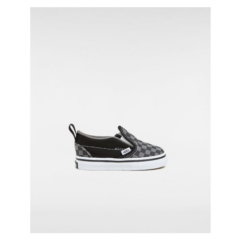 VANS Toddler Checkerboard Slip-on Hook And Loop Shoes Blk/pewter) Toddler Grey, Size