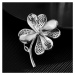 Éternelle Luxusní brož se zirkony a perlou Lisa - květina B8060-LXT0555A Stříbrná