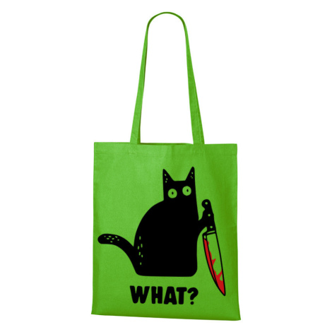 Plátěná taška s vtipným potiskem - What - skvělý dárek pro milovníky koček BezvaTriko