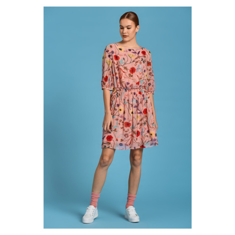 ŠATY GANT D2. WILD FLORAL BOATNECK DRESS růžová