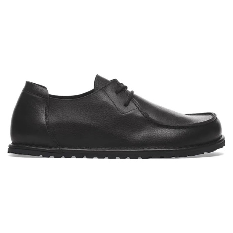 Kožené polobotky Birkenstock Utti Lace LENA dámské, černá barva, na plochém podpatku, 1029649