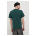 Bavlněné tričko HUF zelená barva, s potiskem
