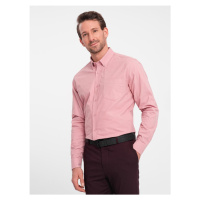 Ombre Clothing Ležérní růžová košile s kapsou V3 SHOS-0153