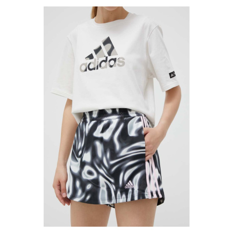 Kraťasy adidas dámské, černá barva, vzorované, high waist