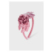 Čelenka s květinami sametová růžová MINI Mayoral