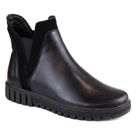 Filippo W PAW472 černá zateplená kožená nazouvací obuv