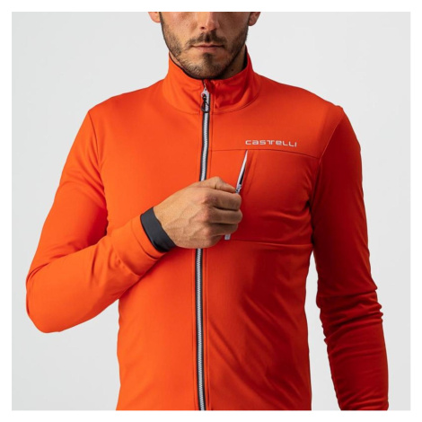 CASTELLI Cyklistická zateplená bunda - GO - oranžová/červená