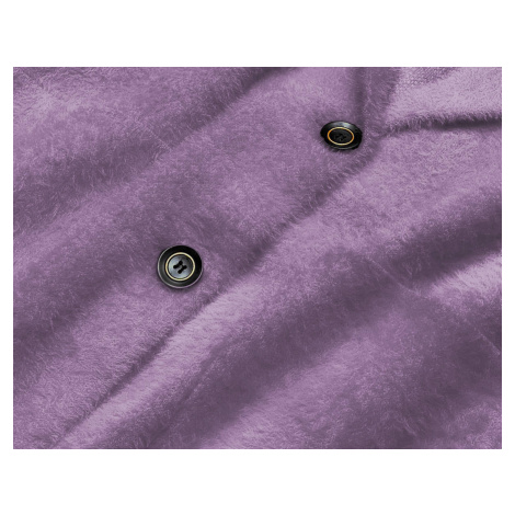 Krátký fialový vlněný přehoz přes oblečení typu alpaka (7108-1) Made in Italy