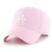 Bavlněná baseballová čepice 47brand MLB Los Angeles Dodgers růžová barva, s aplikací, B-RGW12GWS