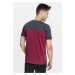 Pánské tričko krátký rukáv // Urban classics 3-Tone Pocket Tee burgundy/cha/gry