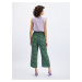 Černo-zelené dámské květované zkrácené kalhoty ORSAY