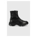 Kožené sneakers boty Furla dámské, černá barva,