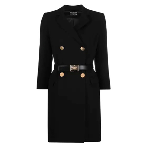 Dámské černé kabátové šaty Elisabetta Franchi AB06721E2-110 | Modio.cz