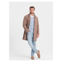 Ombre Men's lightweight single-breasted coat - beige