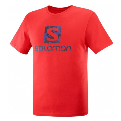 Tričko Salomon OUTLIFE LOGO SS TEE M - tmavě červená