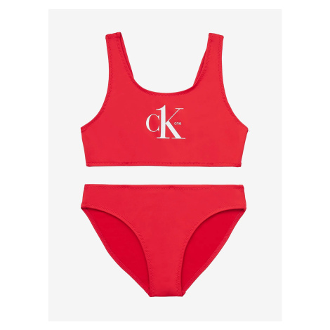 Červené holčičí plavky Calvin Klein