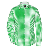 James&Nicholson Dámská kostkovaná košile JN616 Green