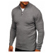 Šedý pánský svetr na zip s vysokým límcem Bolf YY08