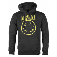 mikina s kapucí pánské Nirvana - Yellow Happy Face - ROCK OFF - NIRVHD04MC
