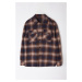 Trendyol Black Regular Fit Winter Checkered Plaid Lumberjack Jacket