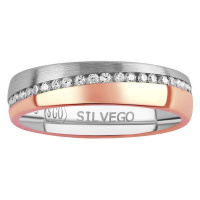 Snubní stříbrný prsten Glowie pozlacený růžovým zlatem s Brilliance Zirconia