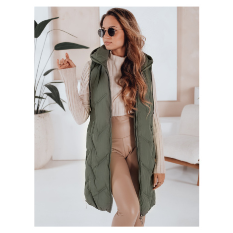 Dlouhá prošívaná dámská vesta s kapucí TY5097 DStreet