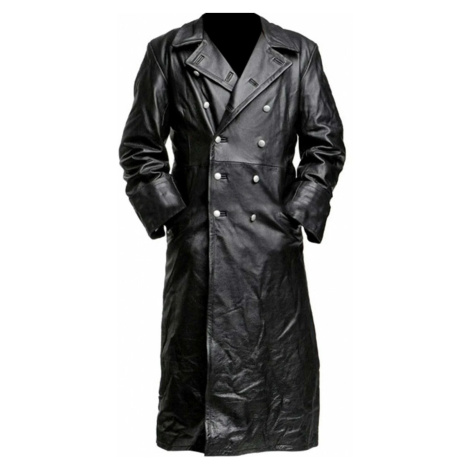 Pánský trench coat koženého vzhledu