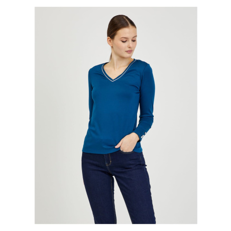 Modré dámské tričko s dlouhým rukávem ORSAY - Dámské