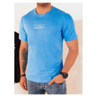 Pánské tričko s potiskem světle modré Dstreet