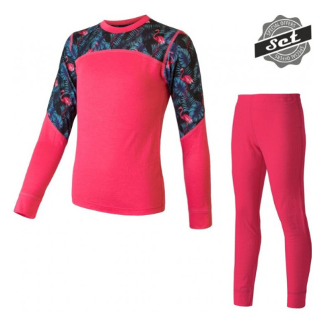 Komplet dětský SENSOR MERINO IMPRESS set magenta/floral