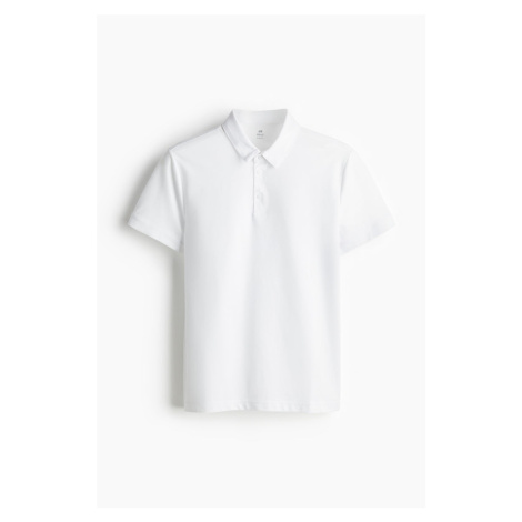 H & M - Tričko's límečkem COOLMAX® Slim Fit - bílá H&M