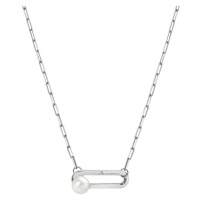 Hot Diamonds Elegantní stříbrný náhrdelník s diamantem a perličkou Linked DN172