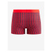 Červené pánské kostkované boxerky Celio Fibocar