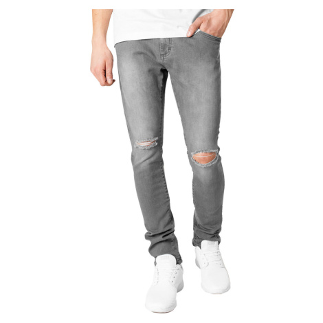 kalhoty pánské URBAN CLASSICS - Slim Fit Knee Cut Denim - TB1652