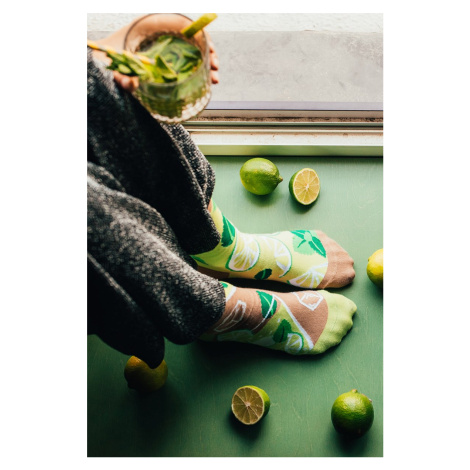 Hnedo-zelené ponožky Mojito