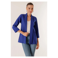 By Saygı Lycra Double Sleeve Fabric Short Jacket with Shawl Collar Width Length.