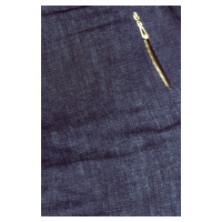 Dámské bavlněné šaty JEANS v designu džín se zipy tmavě modré - / - Numoco