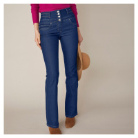 Bootcut džíny s vysokým pasem, vnitř. délka nohavic 75 cm