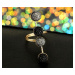 Camerazar Nastavitelný starožitný prsten s černými křišťálovými kuličkami, zlatá barva, šířka 16