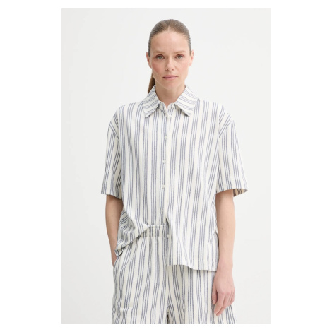 Košile Samsoe Samsoe SAKAJA dámská, bílá barva, regular, s klasickým límcem, F25200036