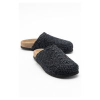 LuviShoes LOOP Black Knitted Women's Slippers