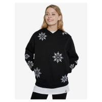 Černá dámská mikina Desigual Hoodie No Zip Swiss Emboidery - Dámské