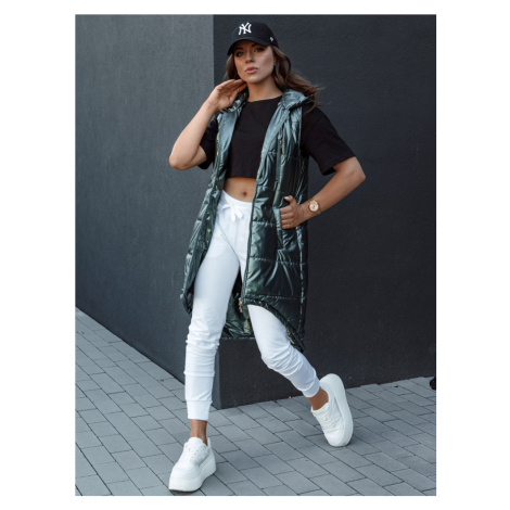 Kamizelka damska pikowana MERIS ciemnozielona Dstreet