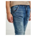 Modré pánské slim fit džíny s vyšisovaným efektem Diesel Krooley